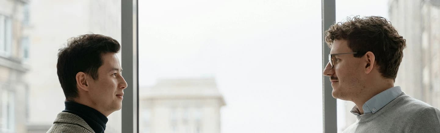 Tech professionals in conversation